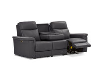 SERGIO LEATHER - 3 Seater with 2 Inbuilt Electric Recliners SERGIO LEATHER