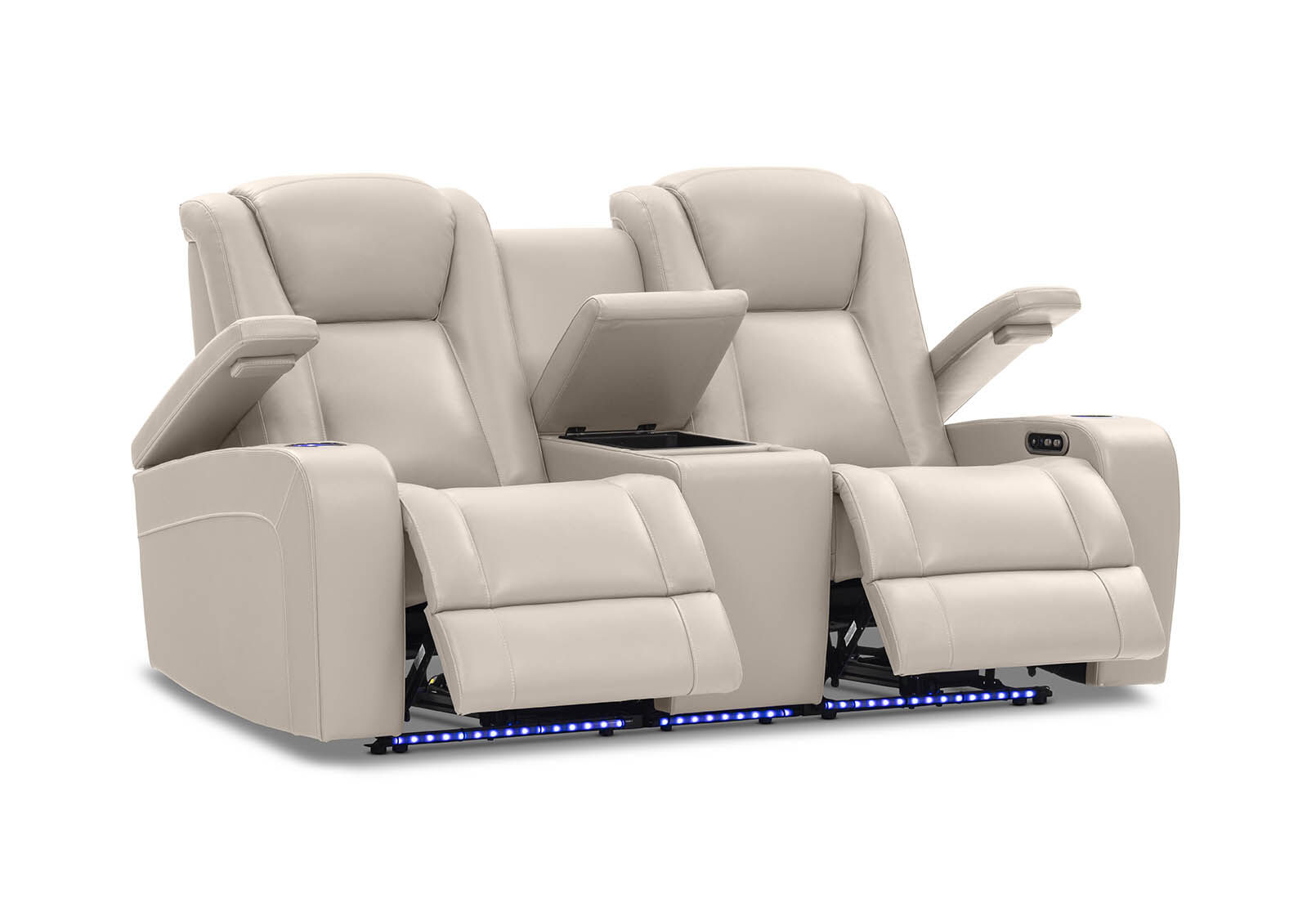 SENTINAL MK2 LEATHER - 2 Seater with 2 Electric Recliners and Console SENTINAL MK2 LEATHER