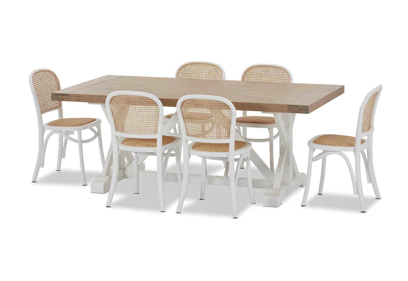 NORMANDY - 7 Piece Dining Suite with Toulouse Dining Chairs. NORMANDY