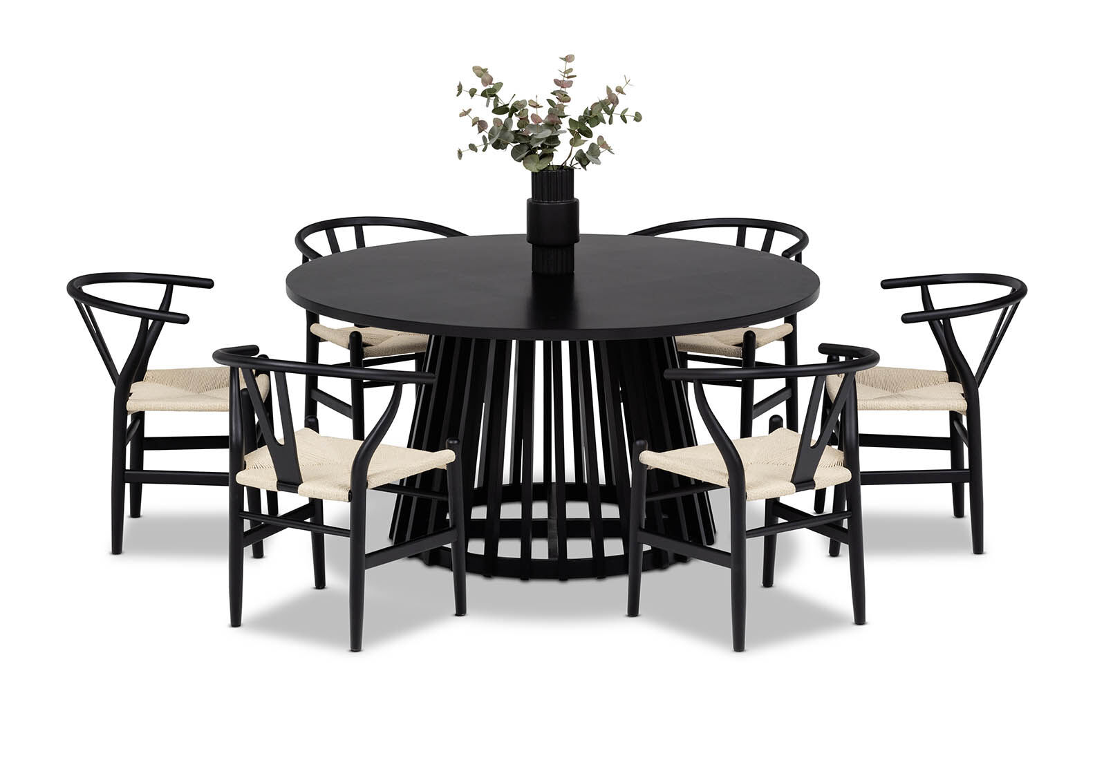 TORENTO - 7 Piece Dining Suite with Wishbone Replica MKII Chairs. TORENTO