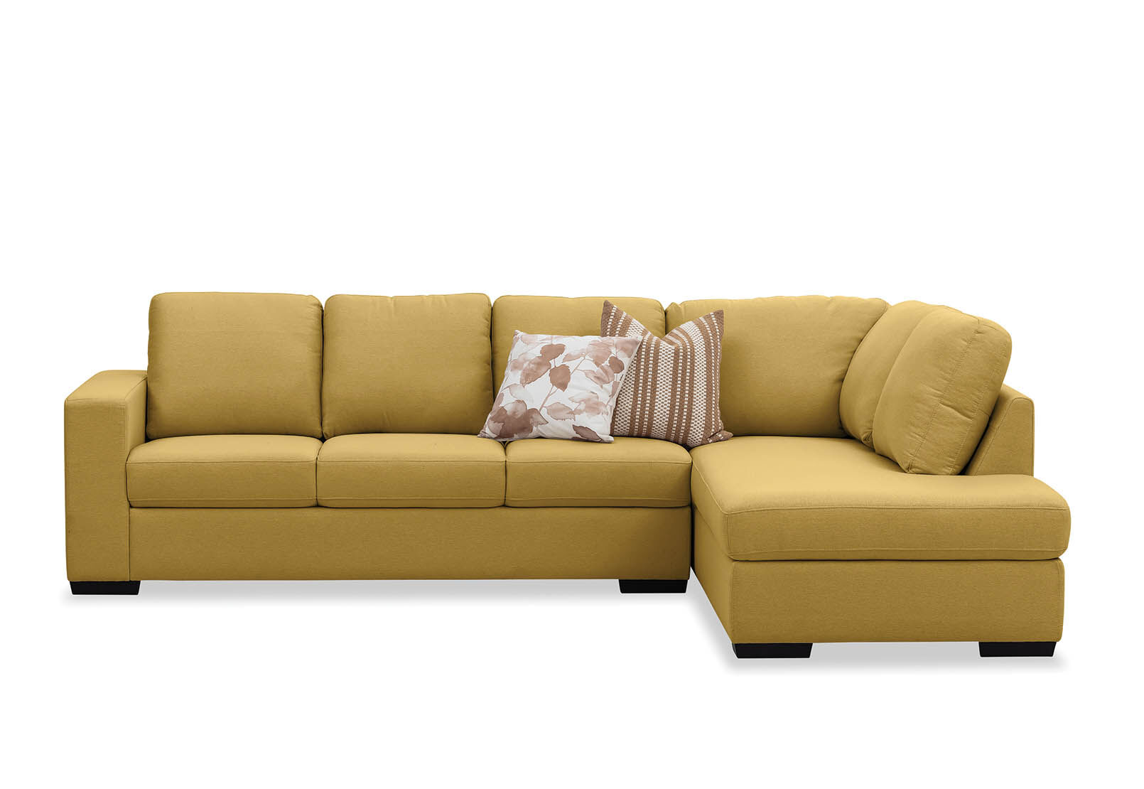 YELLOW KIRBY Fabric 4 Seat Right Hand Facing Chaise