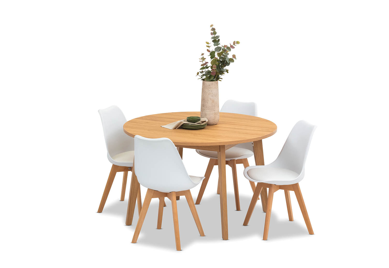 WHITE PEDRA 5 Piece Dining Suite with Otis Chairs Amart Furniture