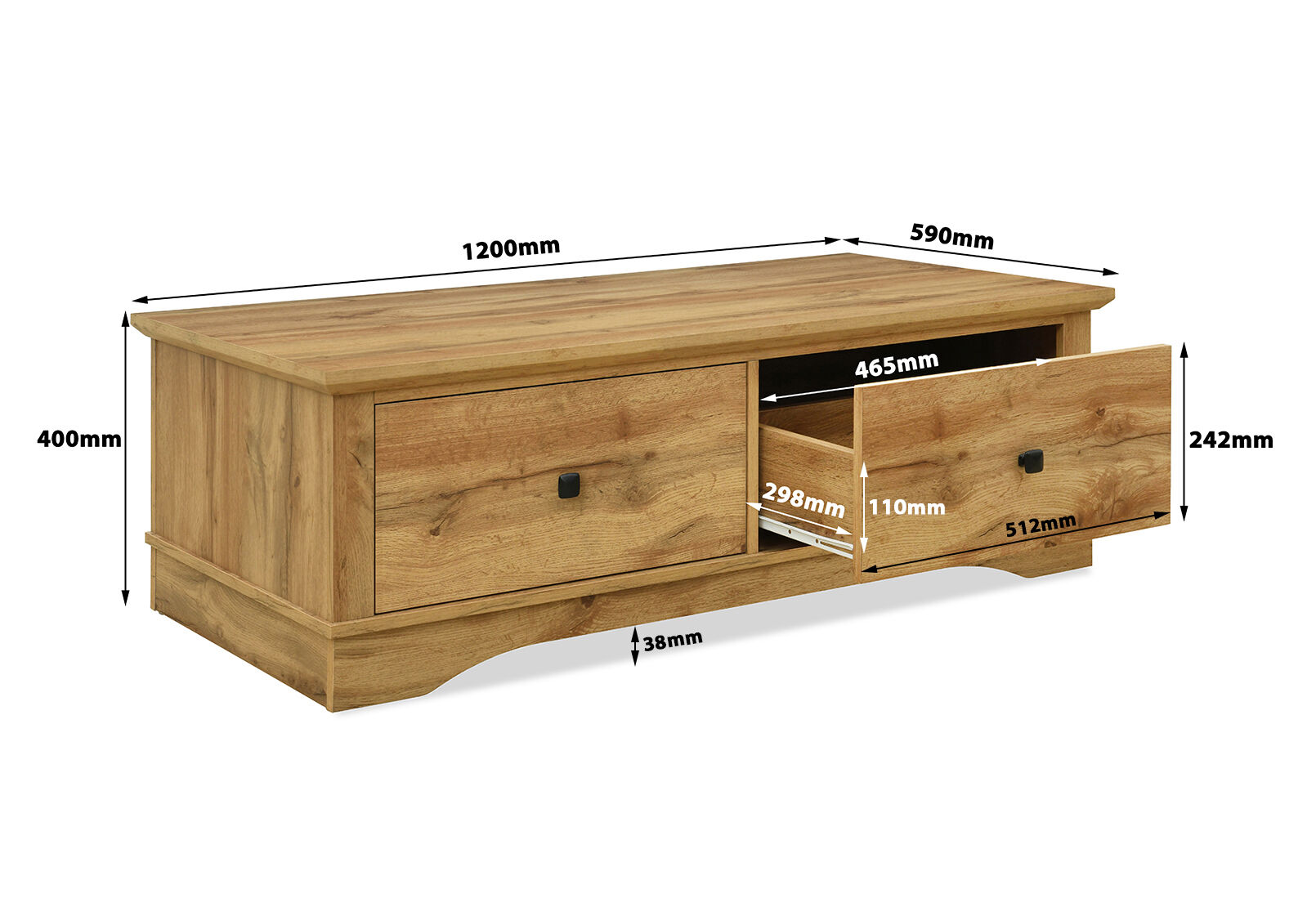 OBRIEN - 2 Drawer Coffee Table OBRIEN