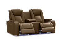 SENTINAL MK2 LEATHER - 2 Seater with 2 Electric Recliners and Console SENTINAL MK2 LEATHER