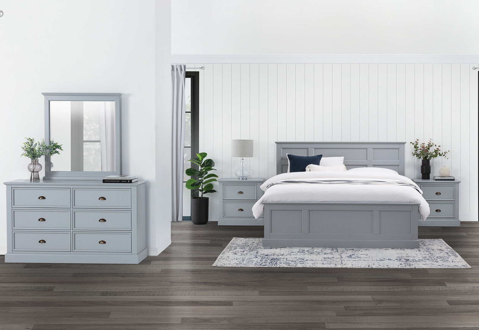 CHRYSTELLE - 4 Piece Queen Dresser Bedroom Suite. CHRYSTELLE
