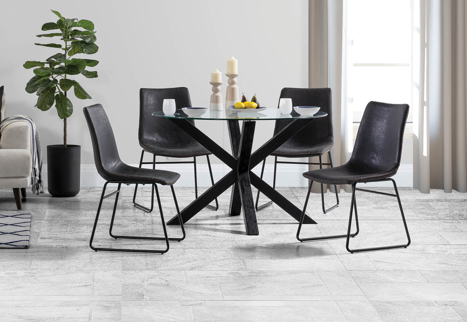PROMENADE - 5 Piece Dining Suite with Loire Dining Chairs PROMENADE