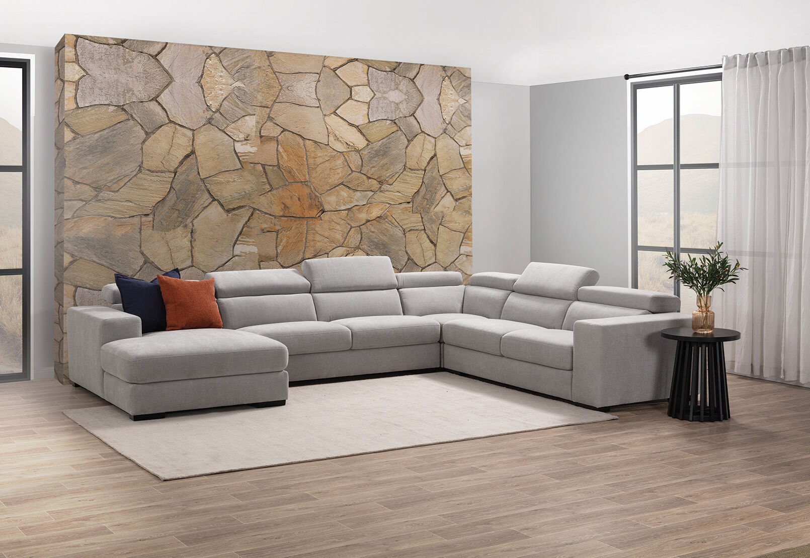 DARIO FABRIC - Corner Lounge with LHF Chaise DARIO FABRIC