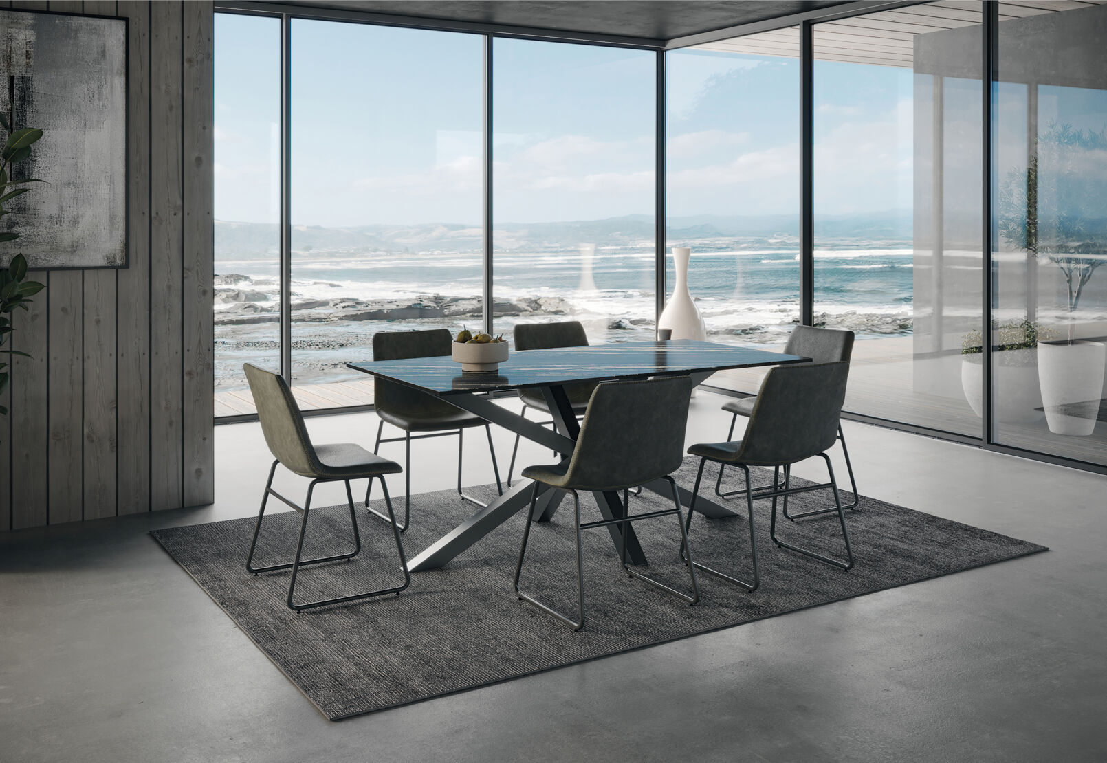 BRONTES - 7 Piece Dining Suite with Loire Dining Chair BRONTES