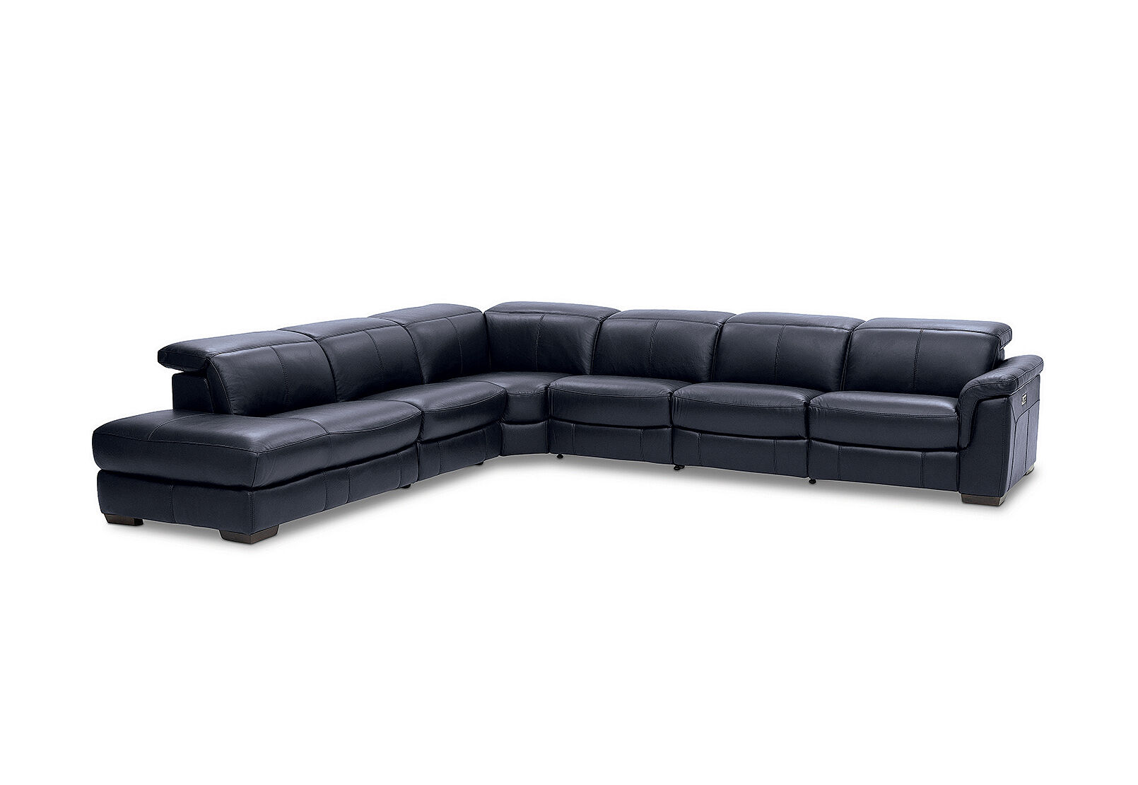 LUCIANO - Leather Corner Lounge with 3 Inbuilt Electric Recliners and Left-Hand Facing Chaise LUCIANO