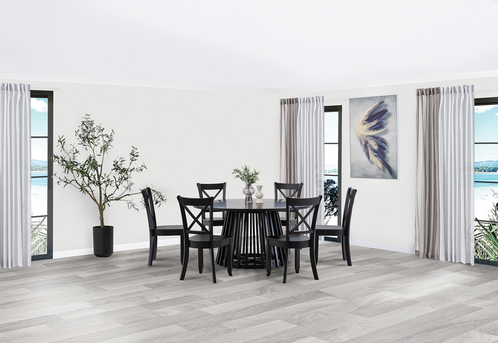 TORENTO - 7 Piece Dining Suite with Echuca Chairs TORENTO