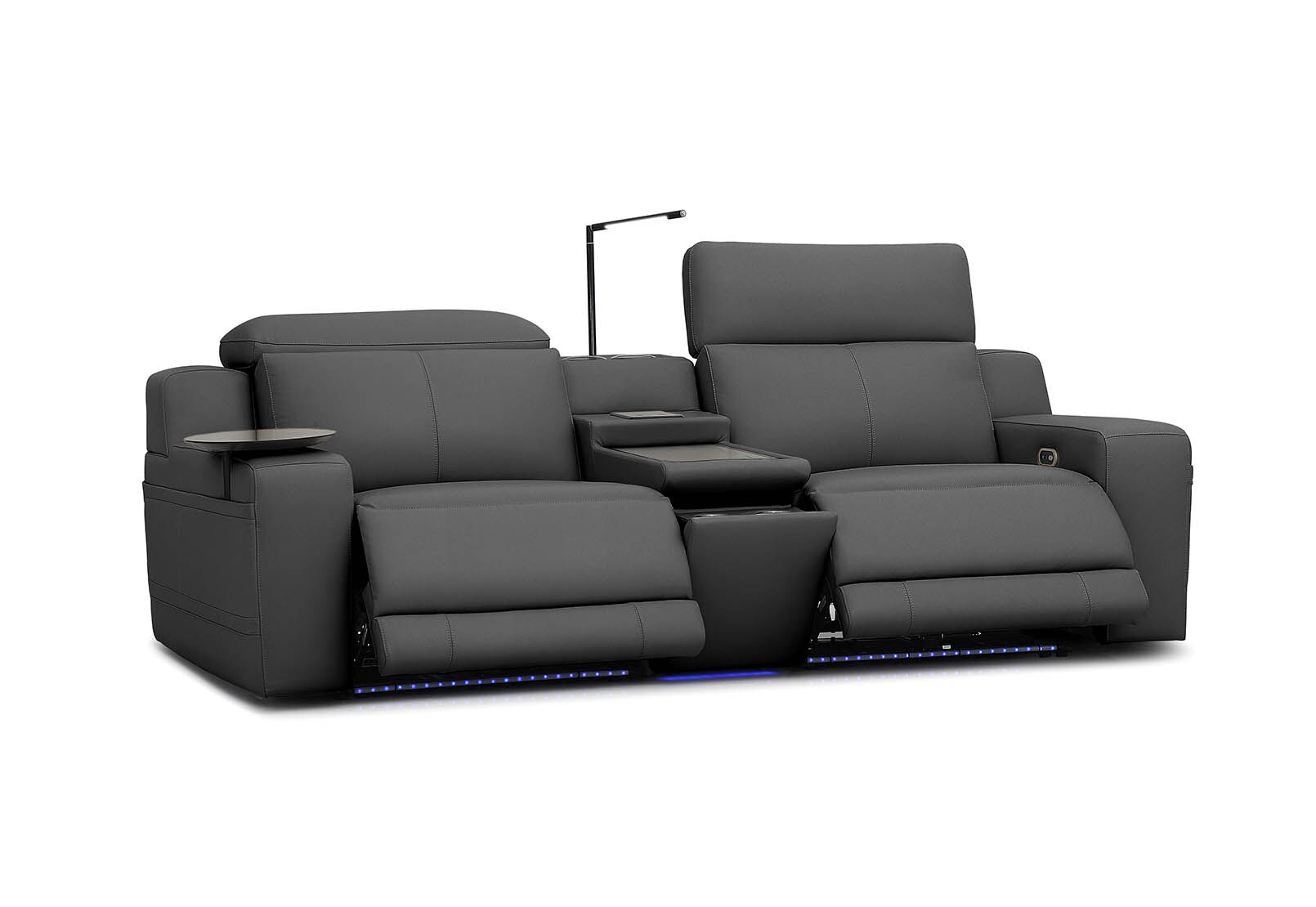 CASSIUS MK2 LEATHER - 2 Seater with Console and 2 Inbuilt Electric Recliners CASSIUS MK2 LEATHER