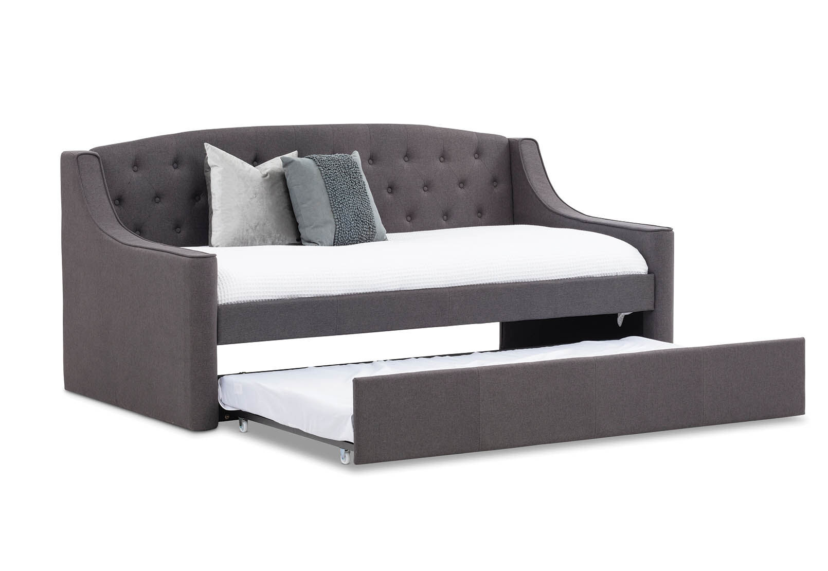 DARK GREY CONWAY Dark Grey Day Bed with Trundle Amart Furniture