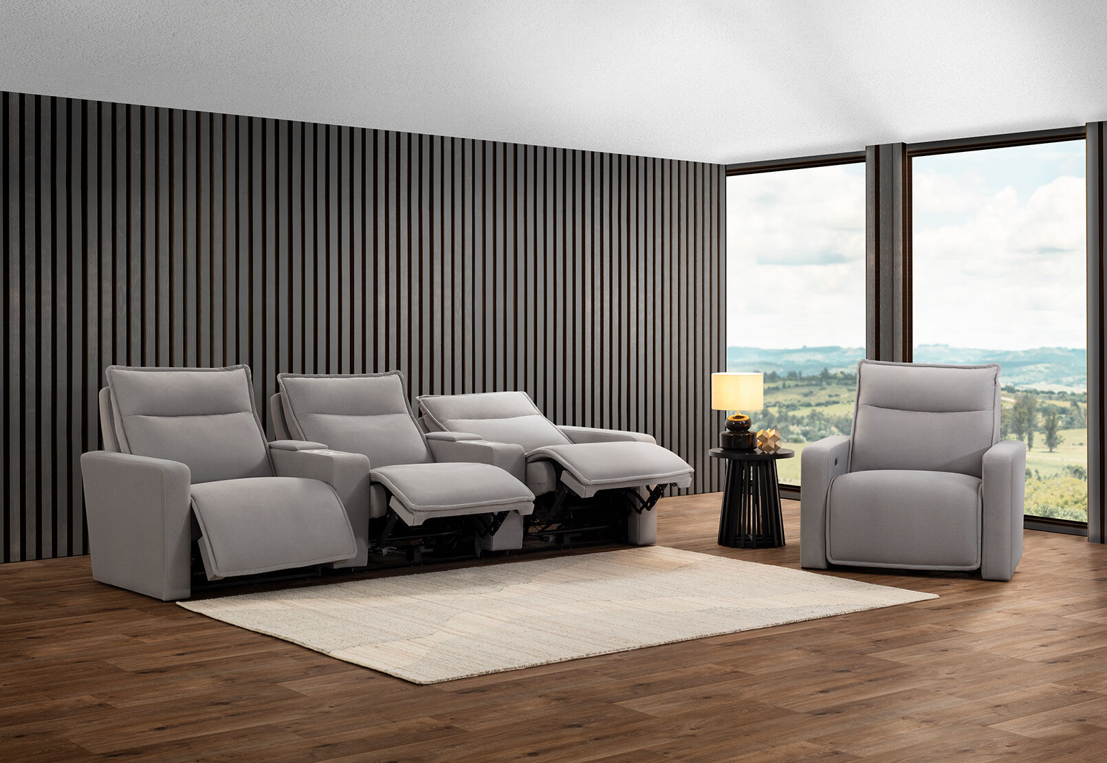 ALCINA FABRIC - 3 Seater Theatre Suite ALCINA FABRIC