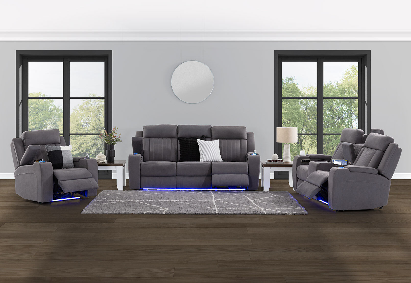 HERCULES - Fabric 3 Seater with Inbuilt Electric Recliners HERCULES