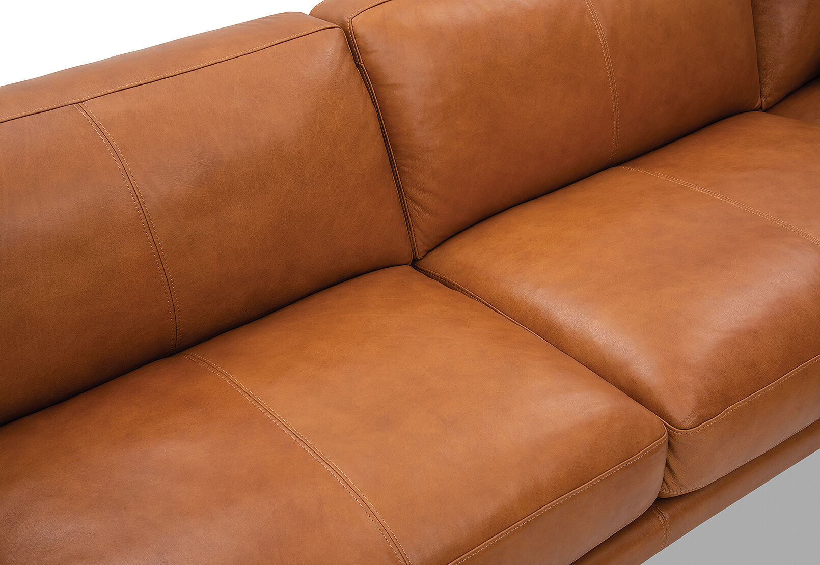 TAN ALESSANDRA Leather Corner Lounge