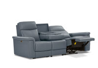 SERGIO LEATHER - 3 Seater with 2 Inbuilt Electric Recliners SERGIO LEATHER