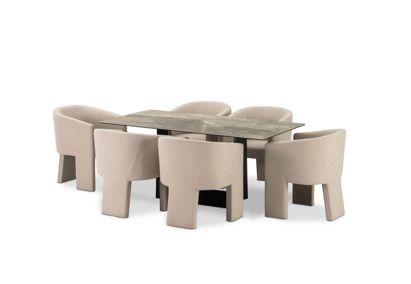 MILAS - 7 Piece Dining Suite with Alicante Dining Chairs. MILAS
