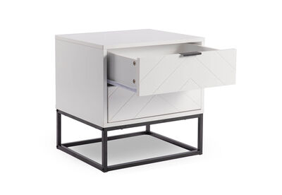 HARDING - White 2 Drawer Bedside