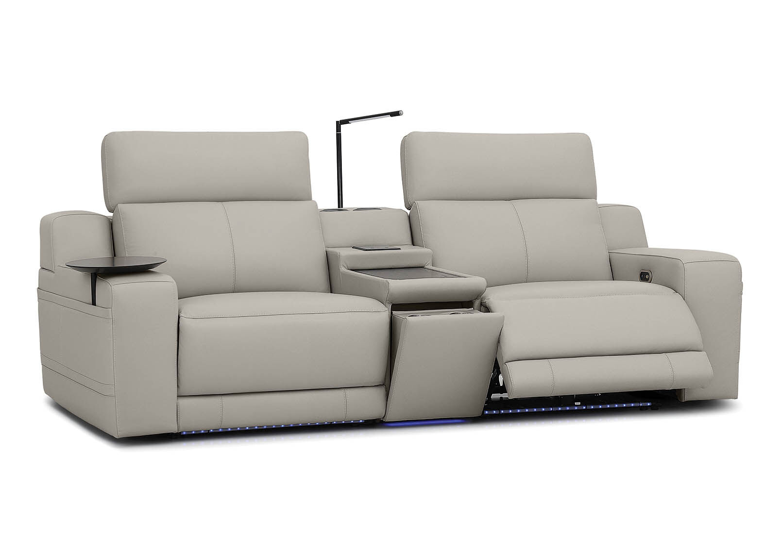 CASSIUS MK2 LEATHER - 2 Seater with Console and 2 Inbuilt Electric Recliners CASSIUS MK2 LEATHER