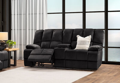 LEBRON FABRIC - 2 Seater with Recliners and Console