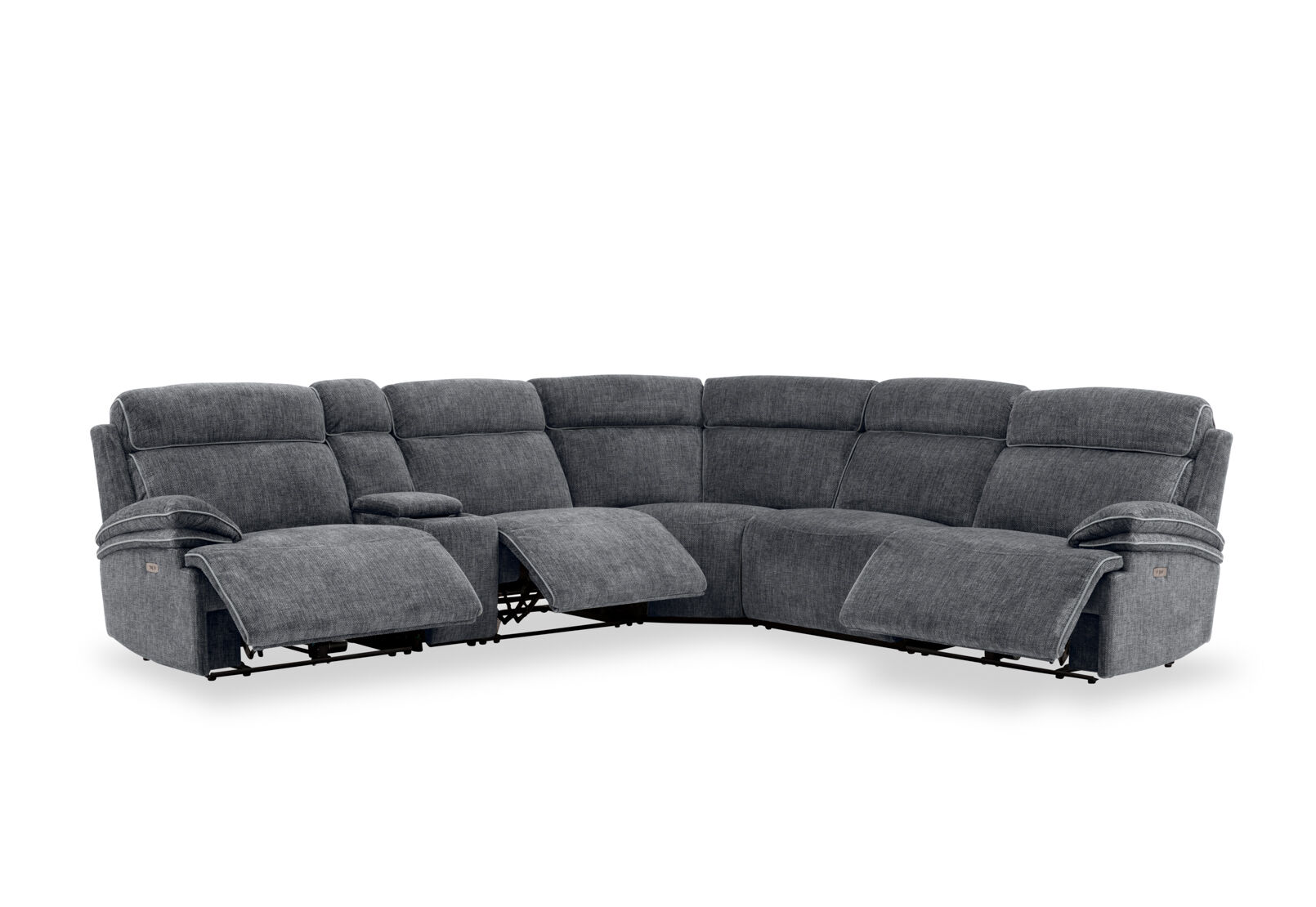 SEYMOUR FABRIC - 5 Seater Corner Lounge with LHF Console SEYMOUR FABRIC