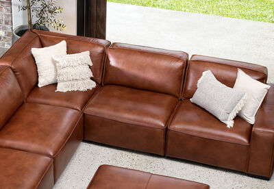 VERENA - Leather Modular Armless Chair
