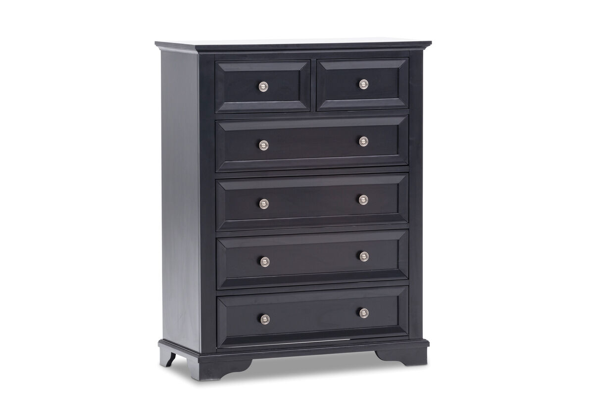 BLACK CHANELLE 6 Drawer Tall Chest