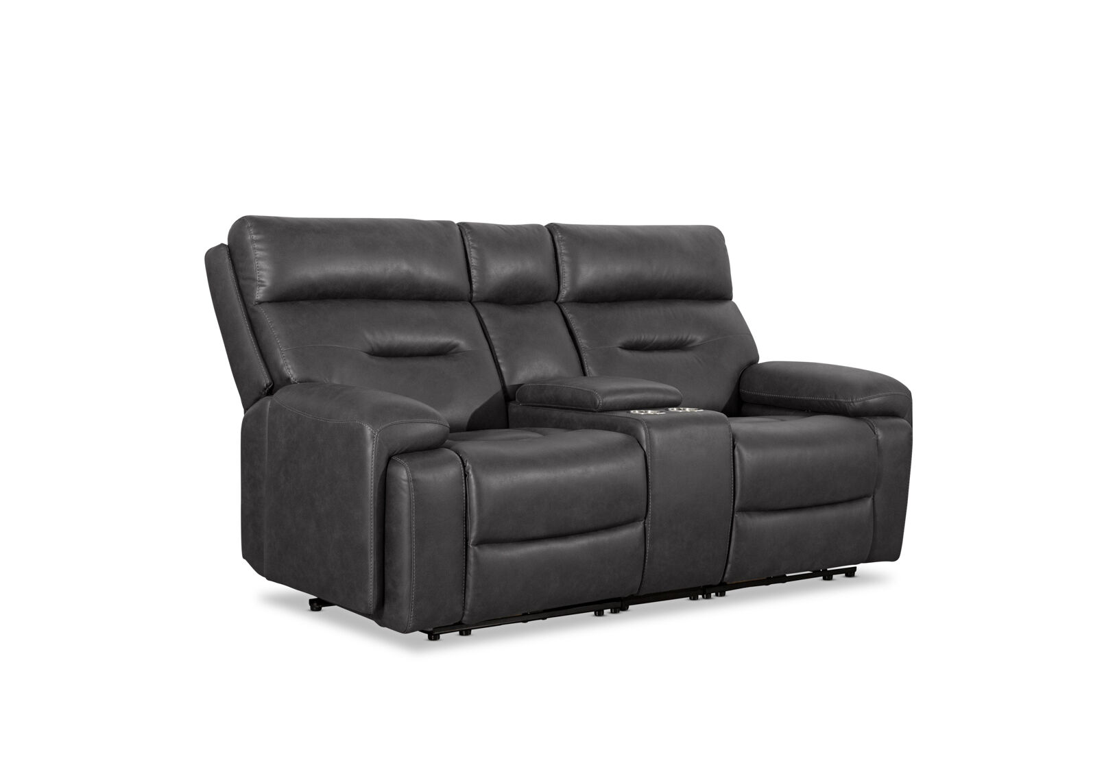 HOLLYWOOD FABRIC - Media 2 Seater with Electric Recliners & Console HOLLYWOOD FABRIC