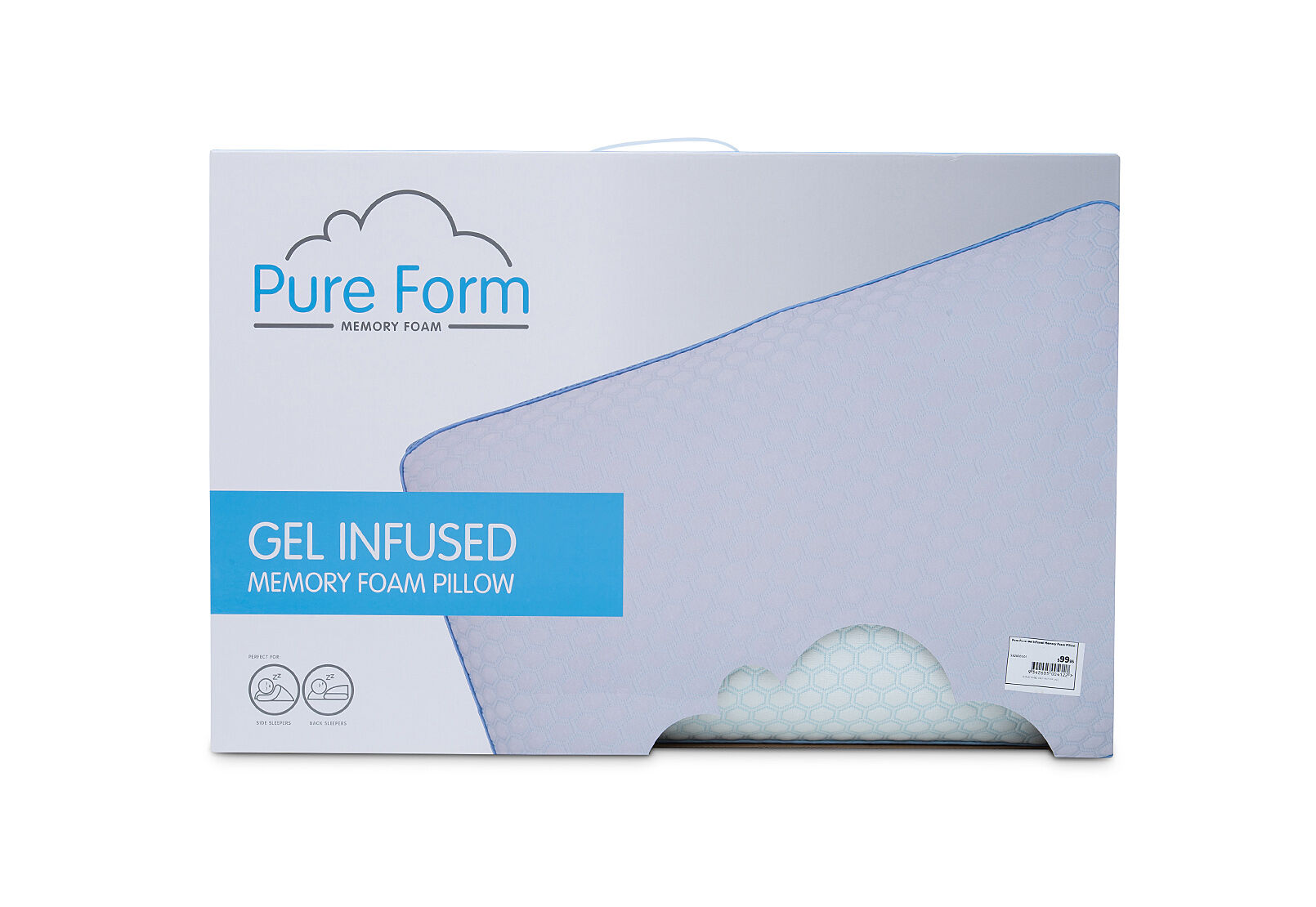 Gel Infused Memory Foam Pillow PURE FORM Gel Infused Memory Foam