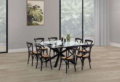 PROMENADE - 9 Piece Dining Suite with Bordeaux Dining Chairs