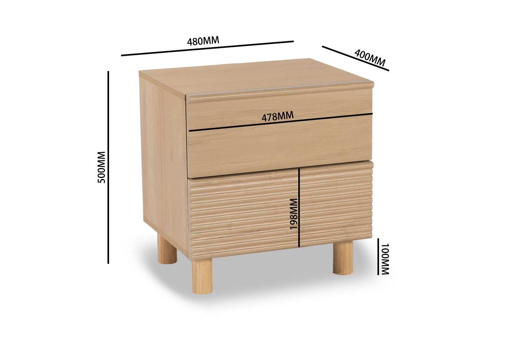 DAY - 2 Drawer Bedside DAY