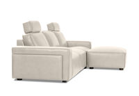 BARTELLE LEATHER - 3.5 Seater Sofa with Ottoman. BARTELLE LEATHER