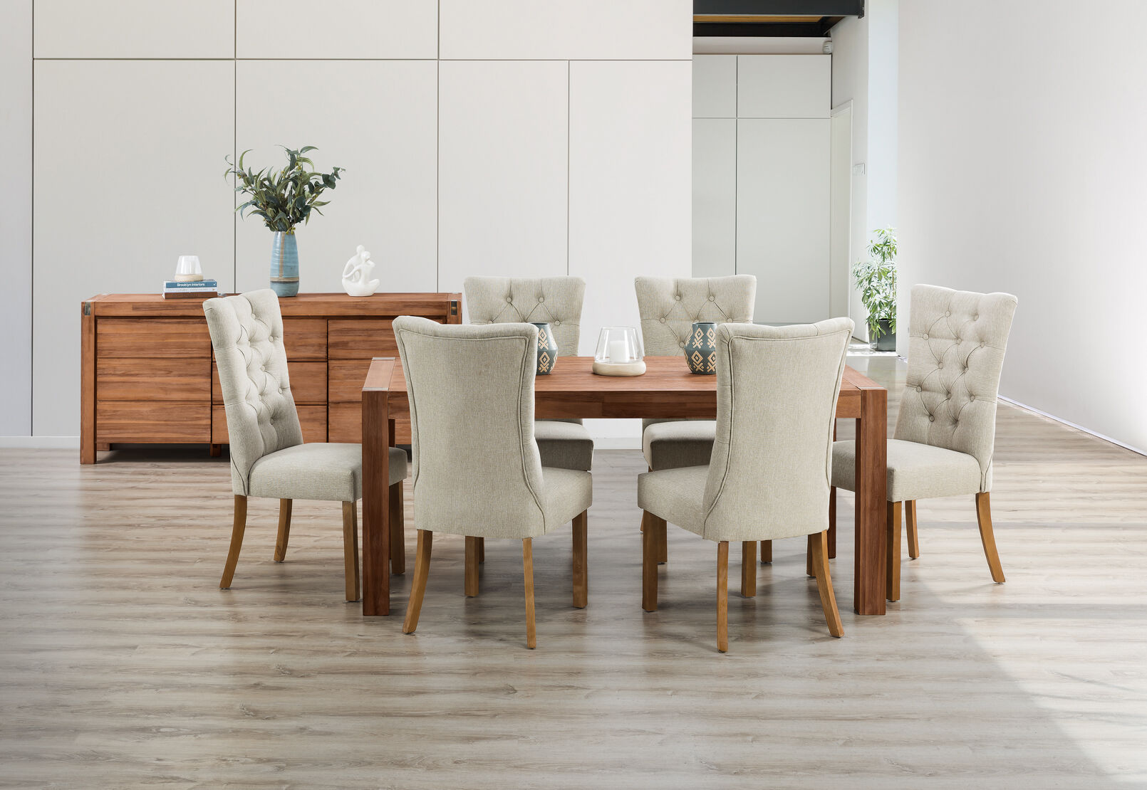 SILVERWOOD - 7 Piece Dining Suite with Nottingham Dining Chairs SILVERWOOD
