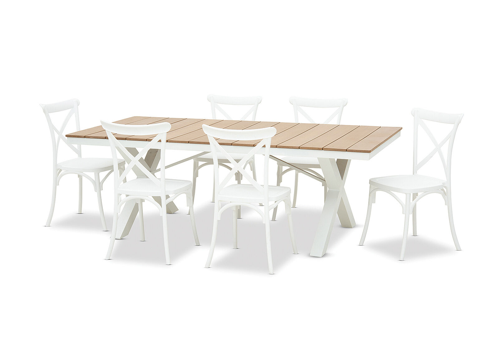 ELWOOD - 7 Piece Outdoor Dining Setting with Skylar Chairs ELWOOD
