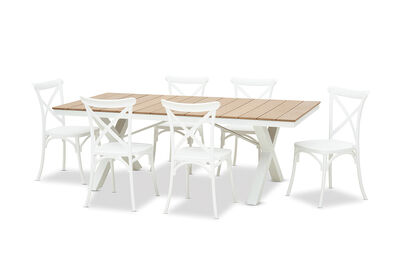 ELWOOD - 7 Piece Outdoor Dining Setting with Skylar Chairs