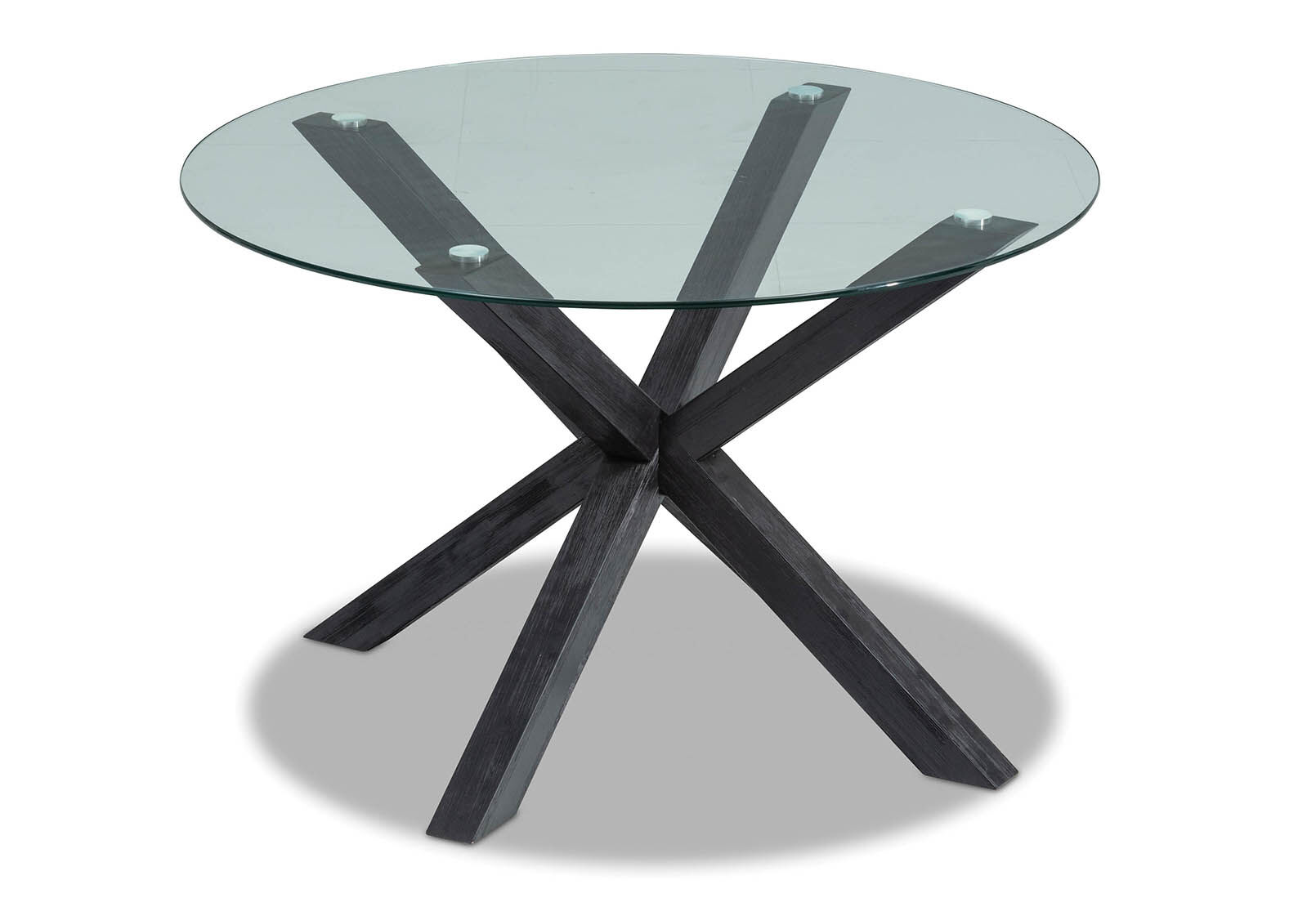 PROMENADE - 1200 Round Glass Top Dining Table PROMENADE