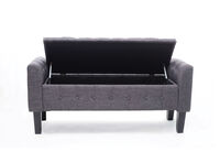 REIGN - Grey Upholstered Storage Bench REIGN
