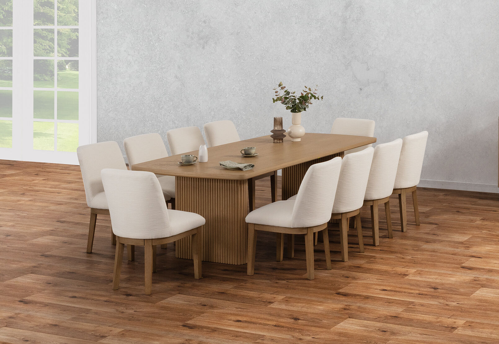 MIRAN - 11 Piece 2400 Dining Suite with Cora Dining Chairs. MIRAN