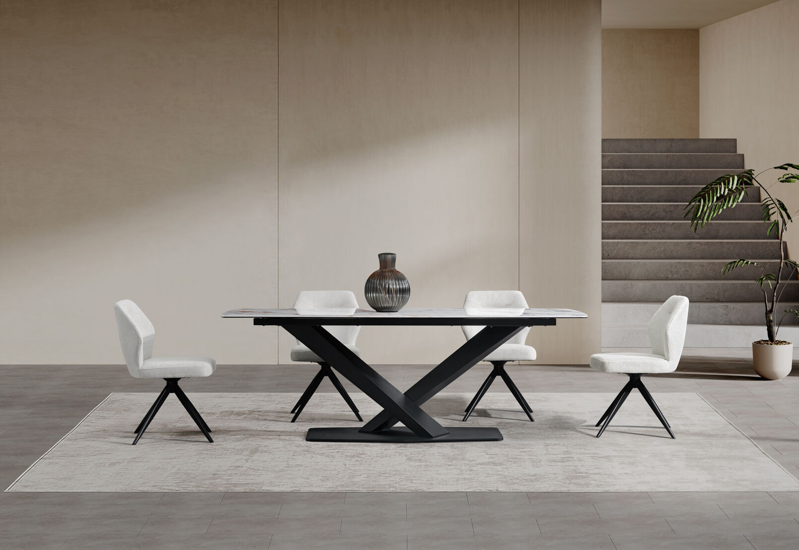 LEGANA - 7 Piece Dining Suite with Aldric Dining Chairs LEGANA