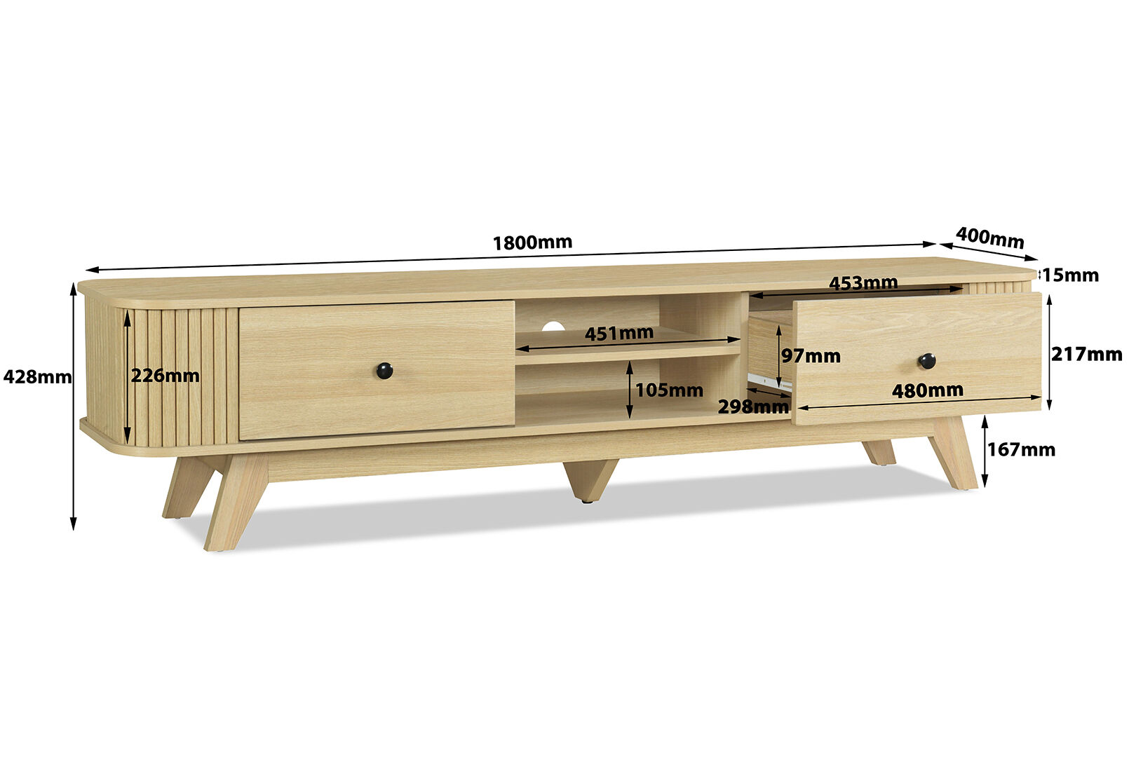 REILLY - 2 Drawer Entertainment Unit REILLY