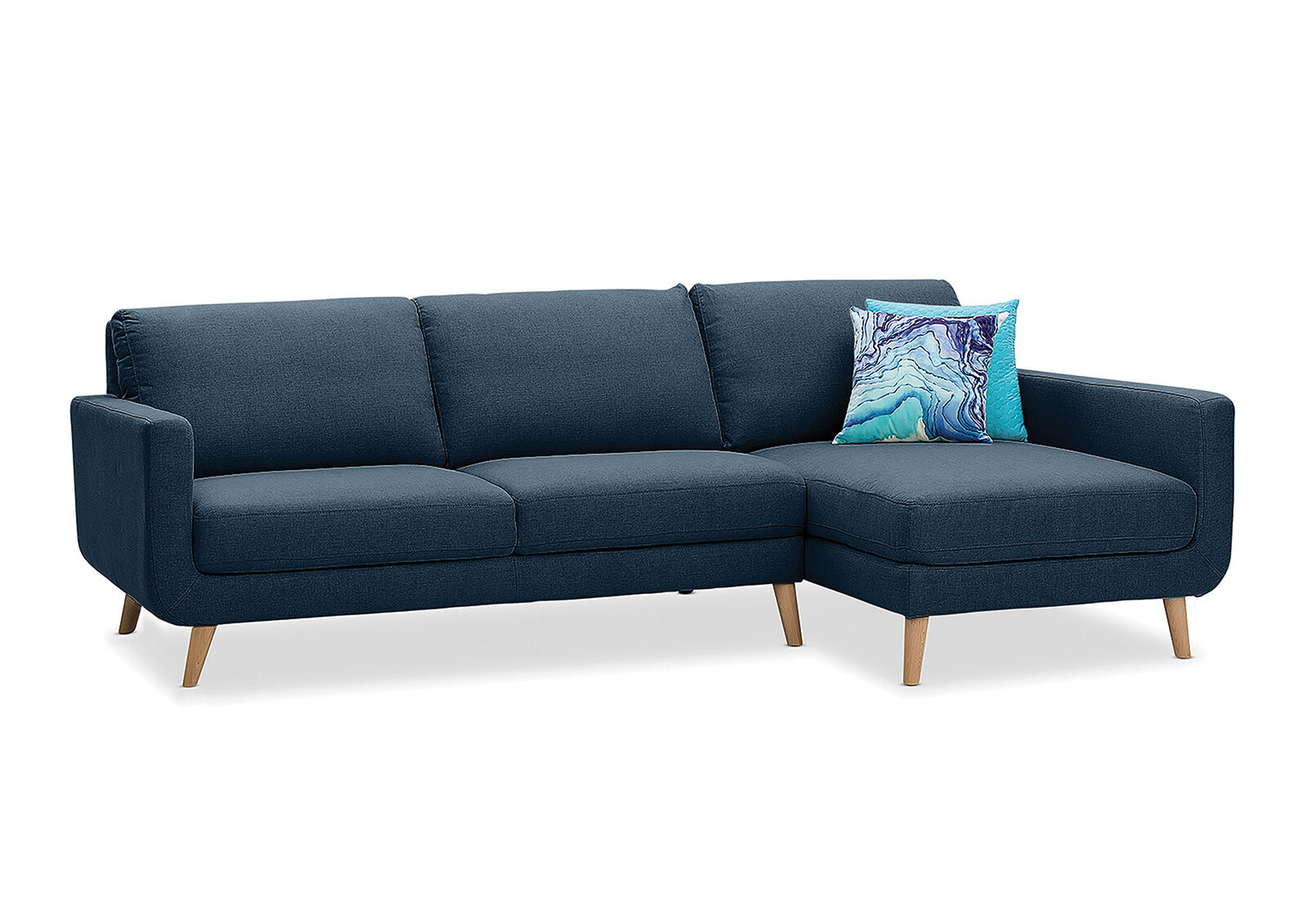 NAVY BLUE PHOEBE 3 Seater with RHF Chaise (Fabric)