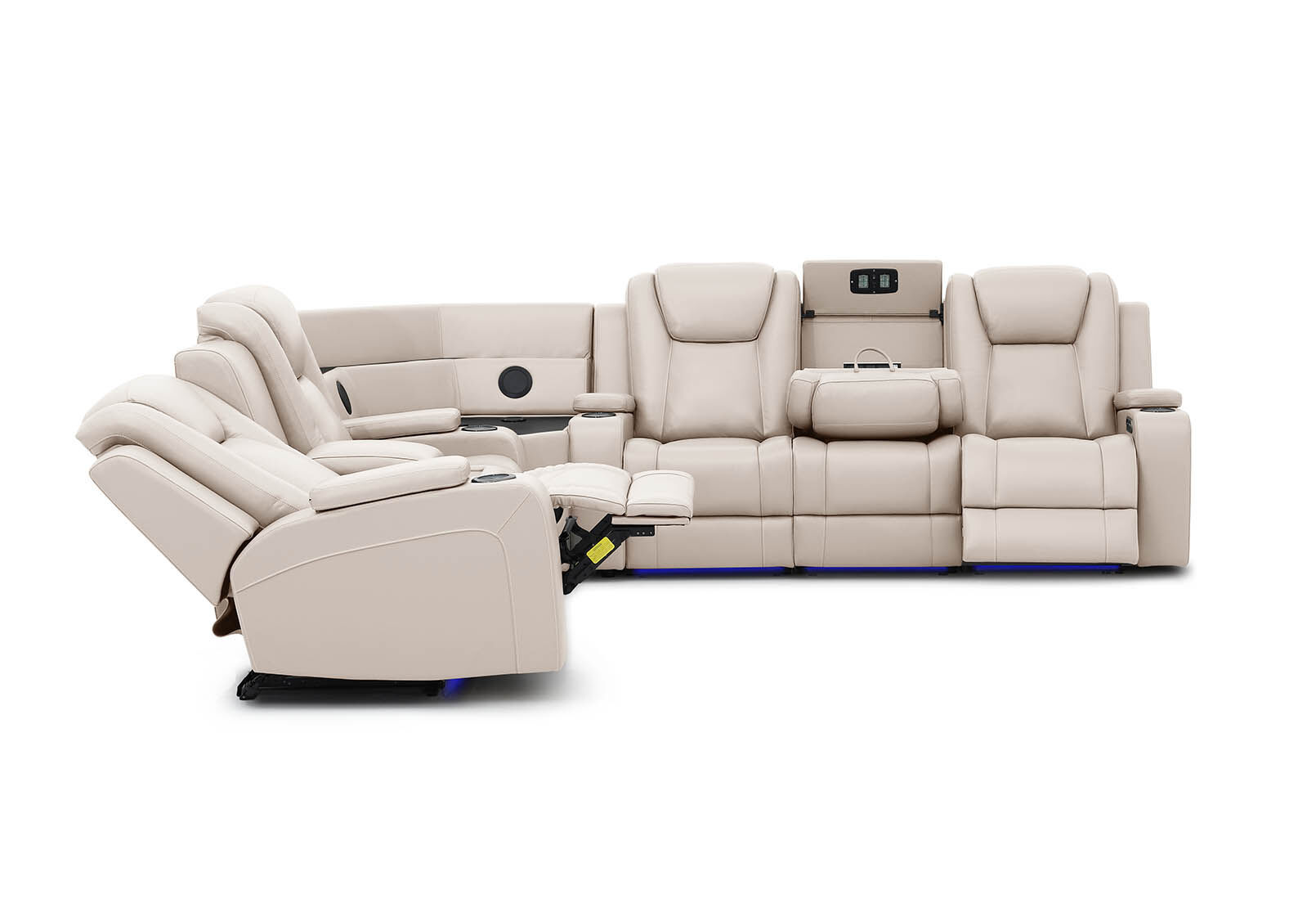 SENTINAL MK2 LEATHER - 5 Piece Corner with LHF Console SENTINAL MK2 LEATHER