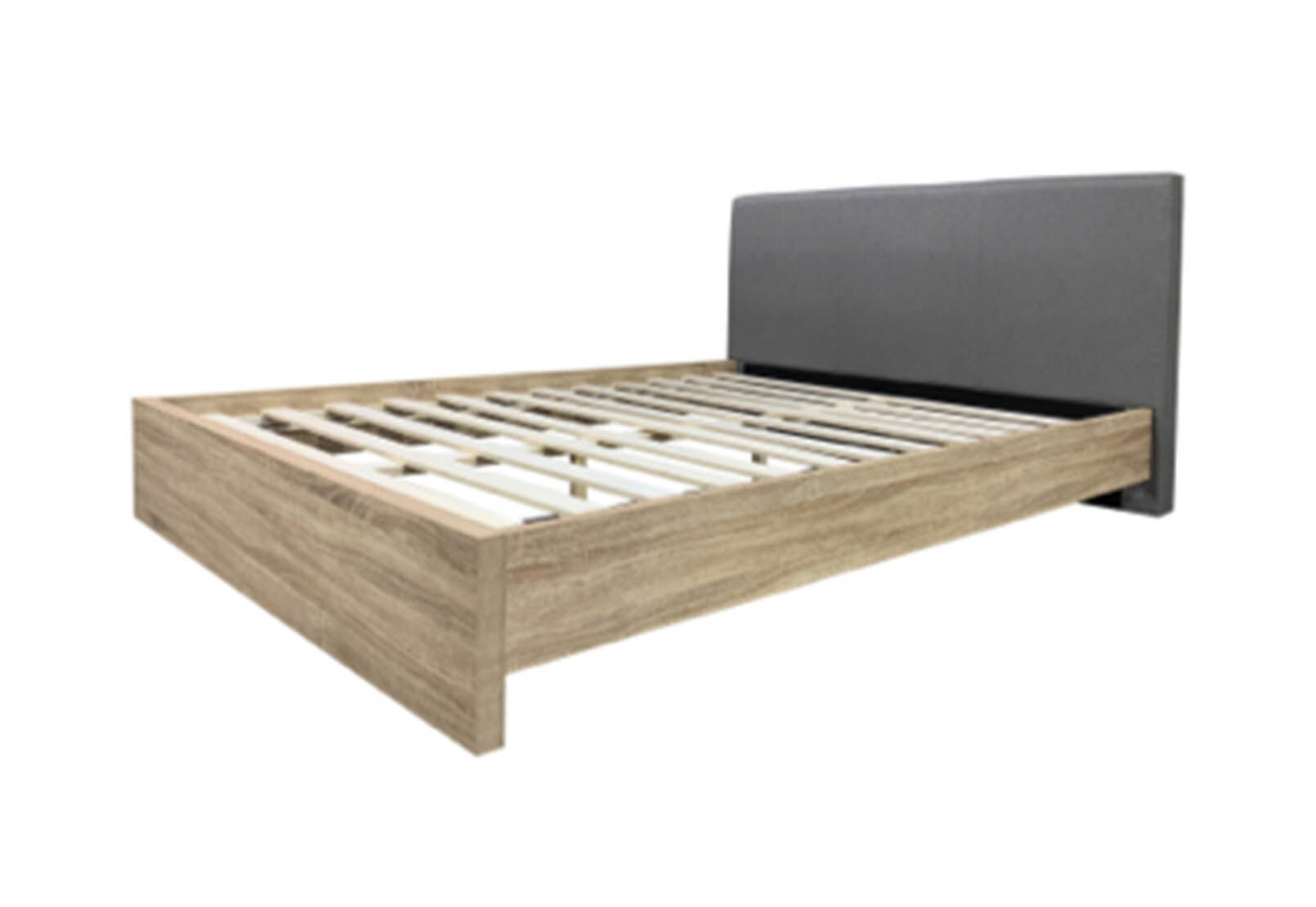 BEECH/GREY FORFAR Queen Bed Amart Furniture