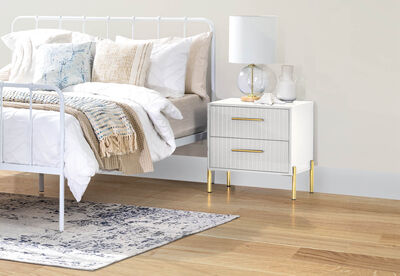DELGADO - White 2 Drawer Bedside