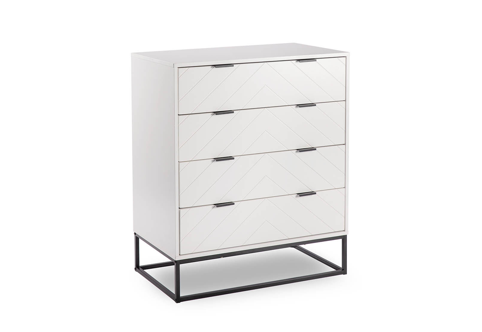 HARDING - White 4 Drawer Tall Chest HARDING