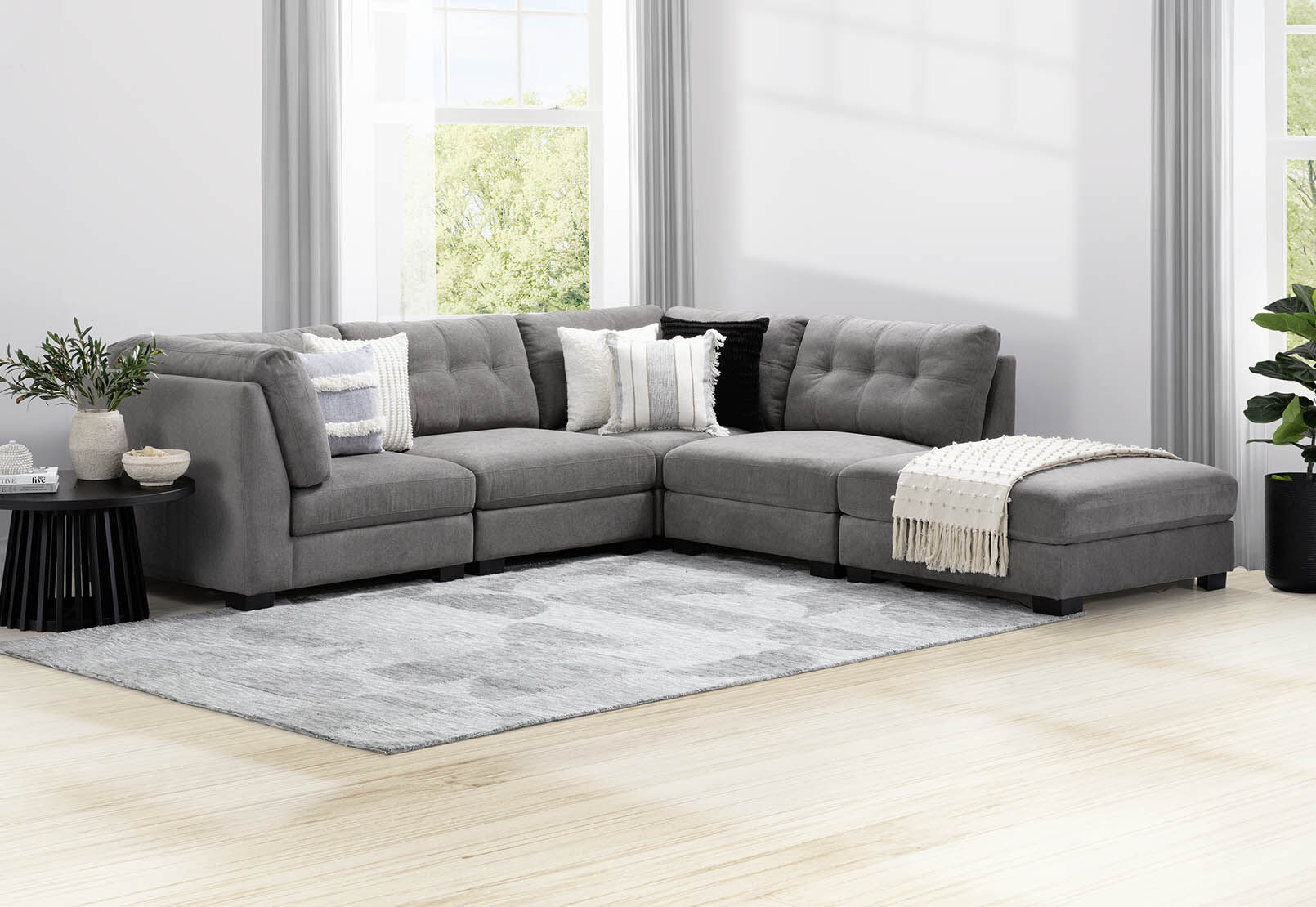 DARK GREY SANDS 5 Piece Corner Suite