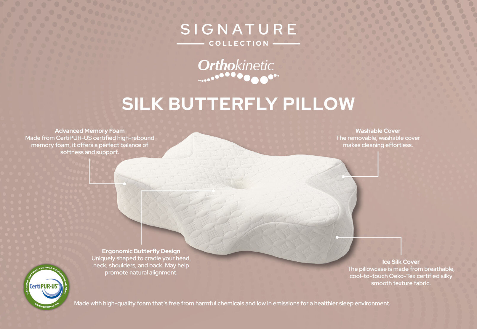 ORTHOKINETIC SIGNATURE - SILK BUTTERFLY PILLOW ORTHOKINETIC SIGNATURE