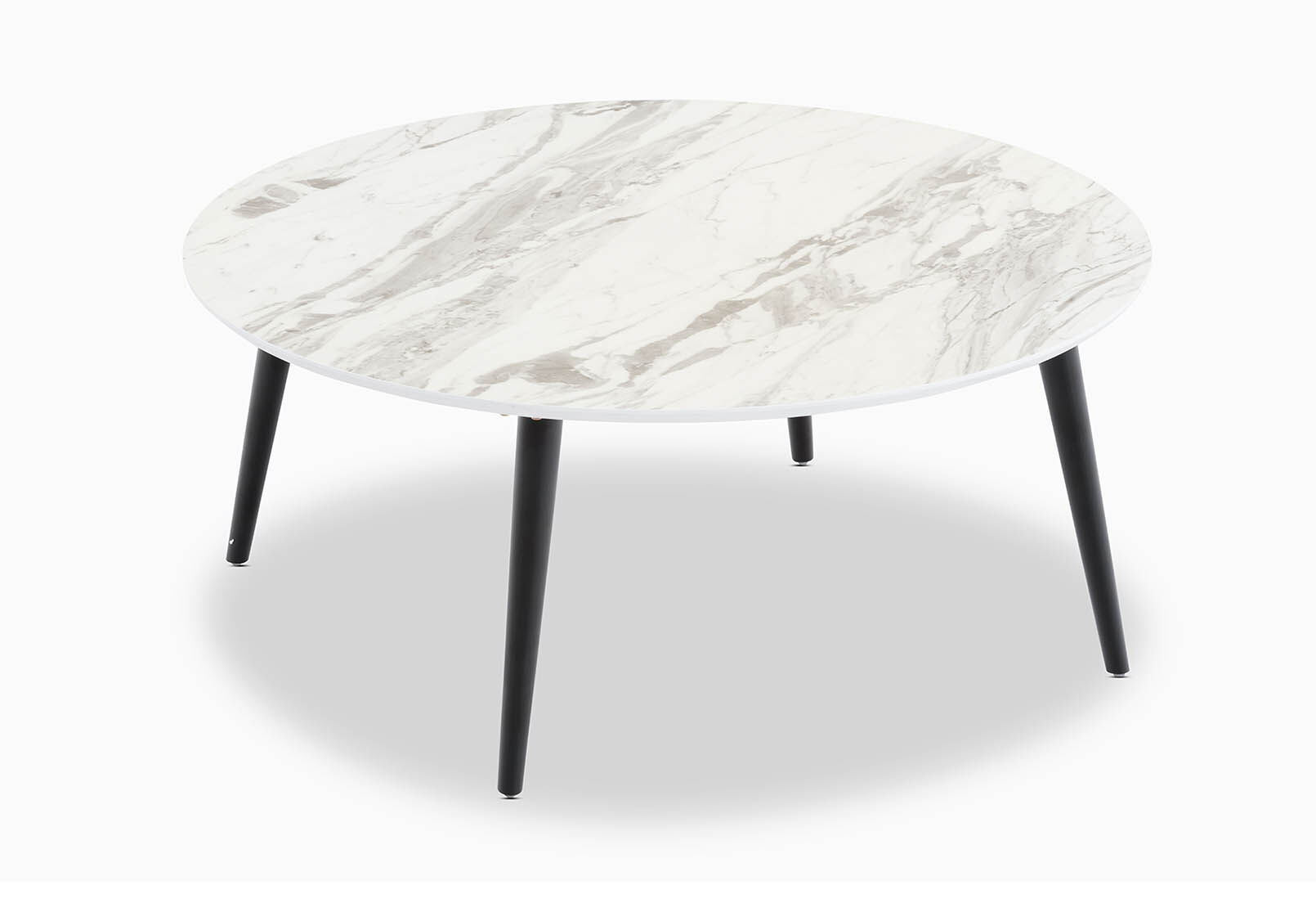 white marble amarah 1000 round coffee table amart furniture