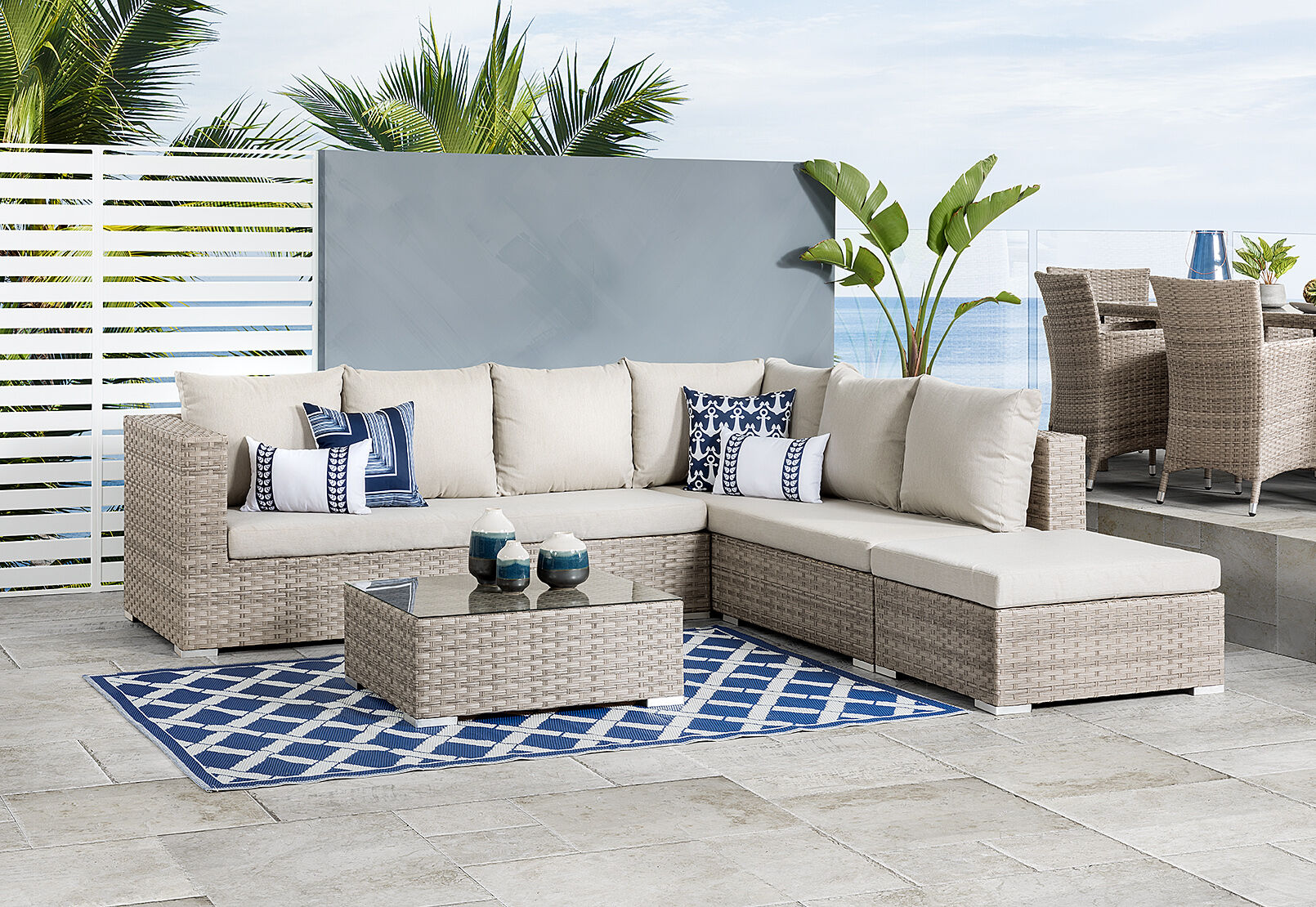 BARBOSA - 4 Piece Outdoor Modular Lounge Setting BARBOSA