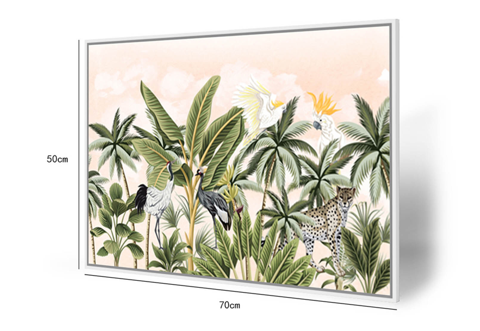 GREEN GREER Animal Palms Framed Canvas Wall Art 50x70cm Amart Furniture